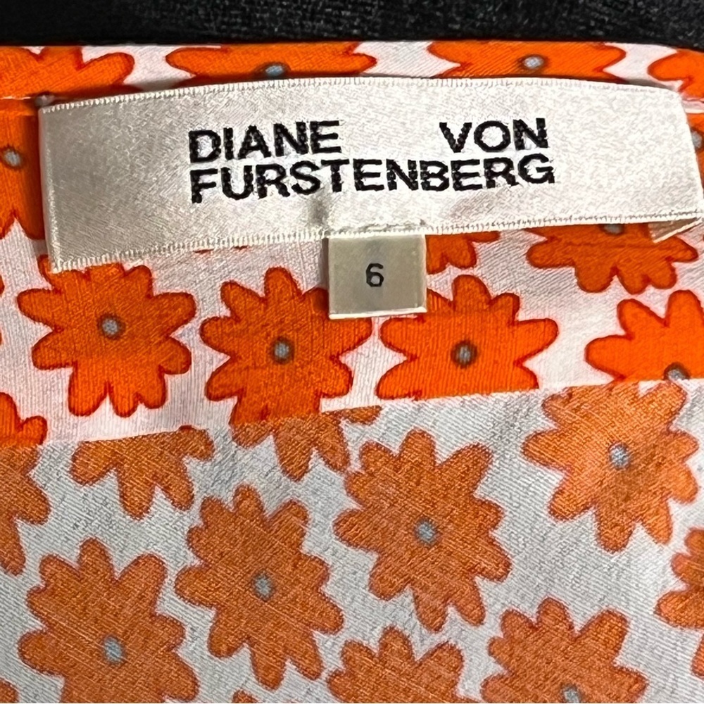 Diane Von Furstenberg Leila Daisy Dots Tiered Flutter Sleeve Midi Dress Sz. 6 - Picture 11 of 12